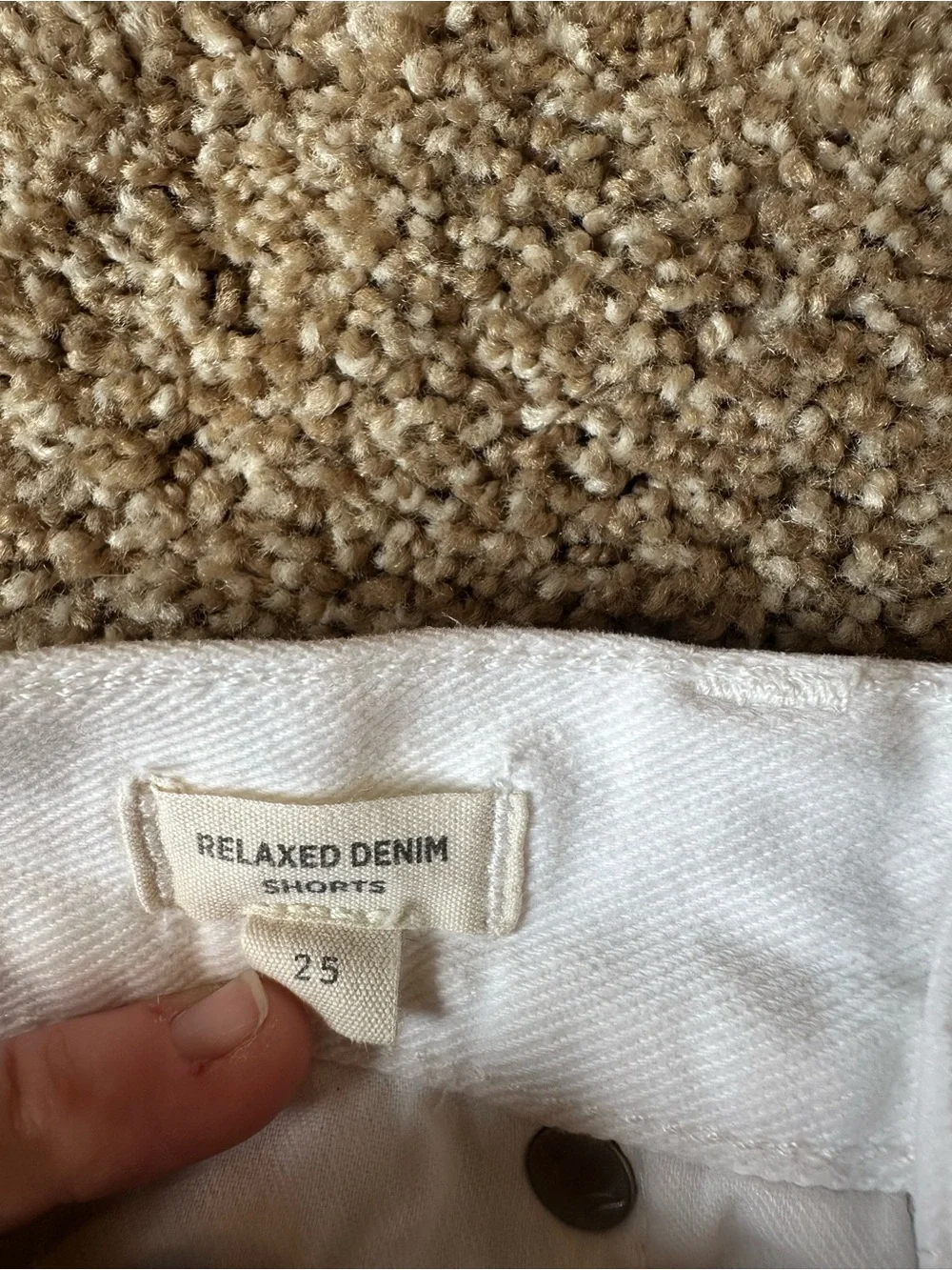 Madewell White Denim Relaxed Shorts